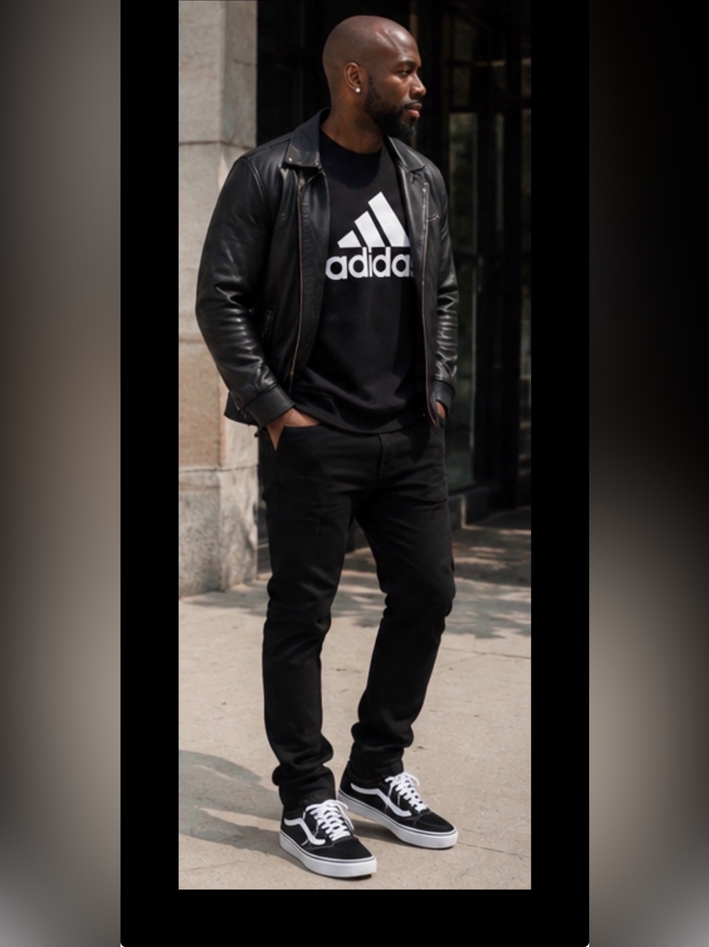 adidas Black Sweatshirt with Olive Green Cargo Pants NWT - Picture 5 of 7